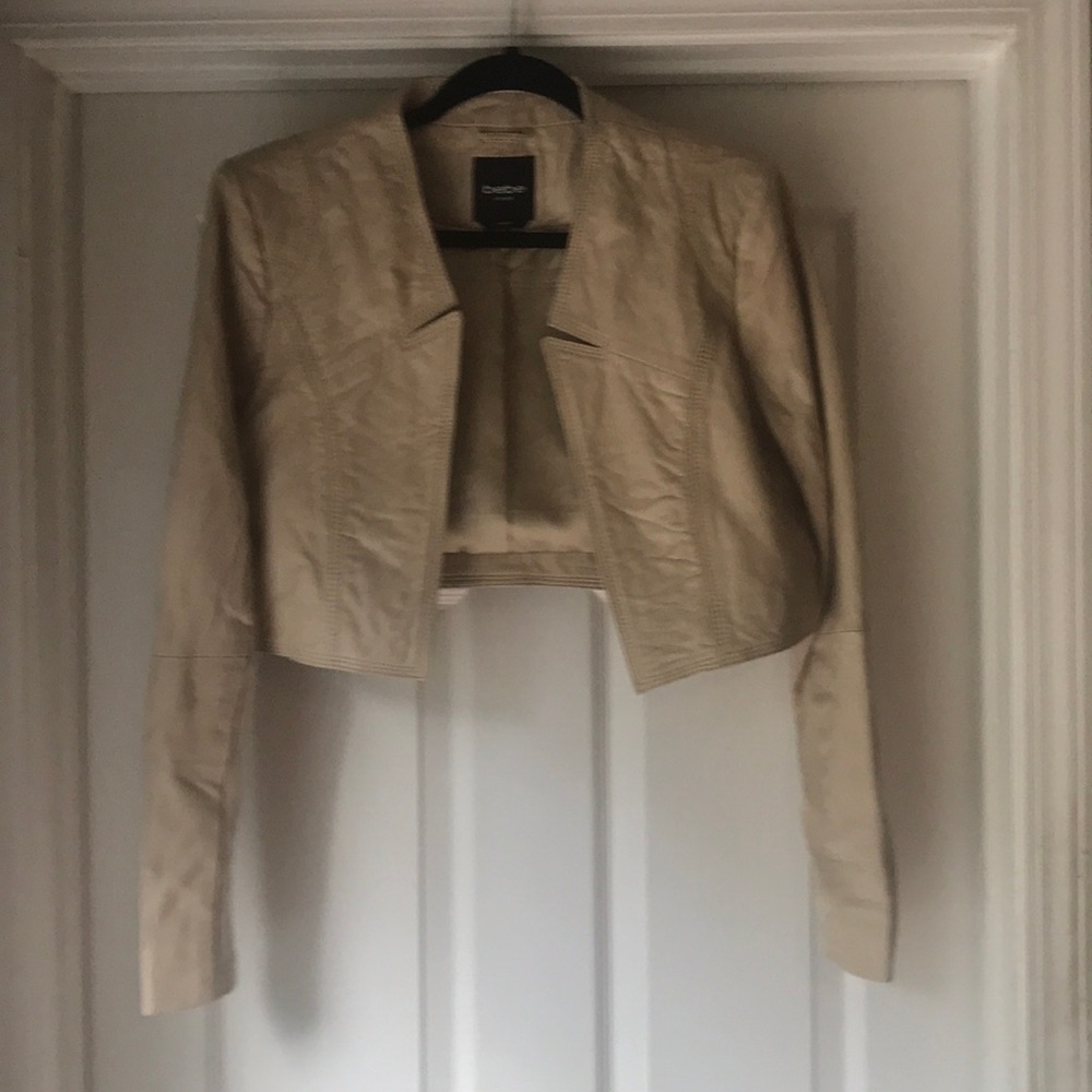 Bebe Cream Leather Jacket size L
